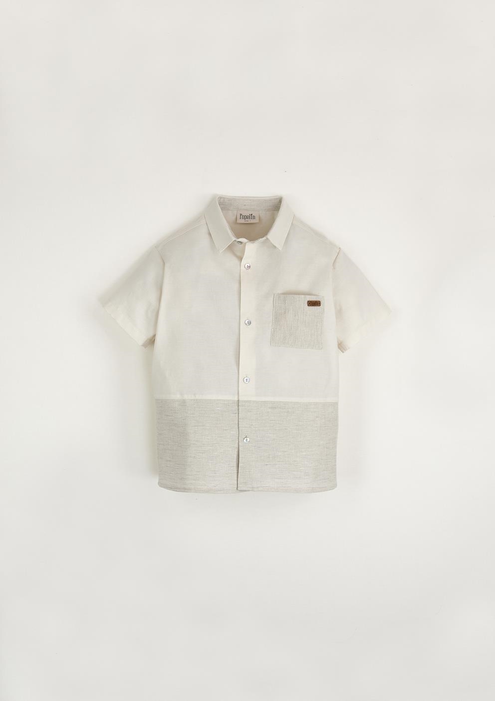 Mod.24.5 Neutral colour shirt with collar and pocket | SS23 Mod.24.5 ...